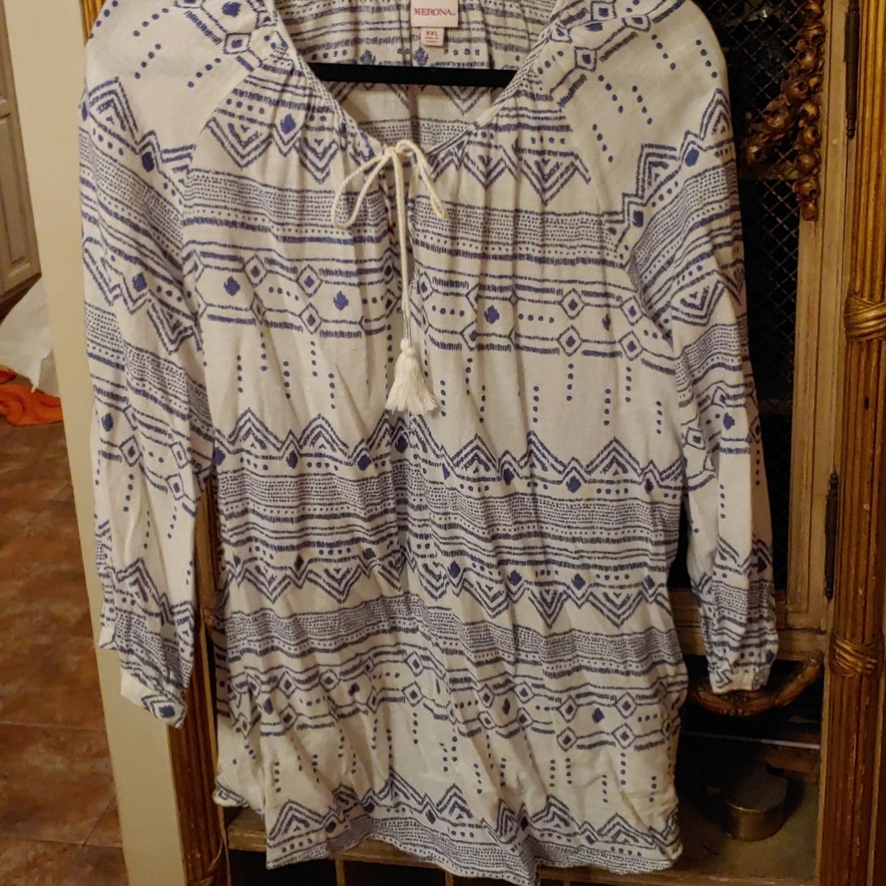 Merona Paisley blue blouse